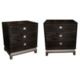 Silver Cerused Mont style Nightstands