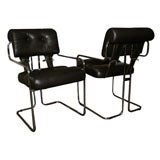 Guido Faleschini Leather & Chrome Chairs for Pace
