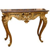19th Century Louis XV gilded console, marble top