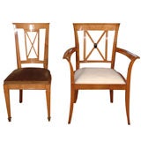 Set of 10 French Directoire Revival dining chairs