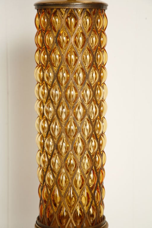 Cased Bubble Glass Murano Lamp