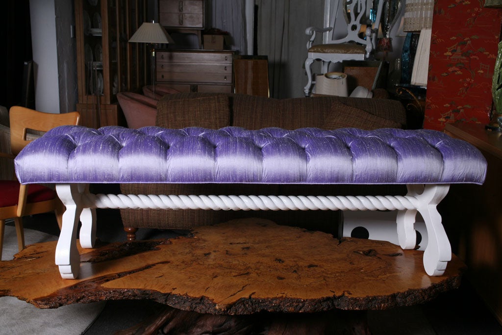 American Tufted Hollywood Regency  Bench