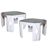 Beautiful  White Lacquered Side Tables