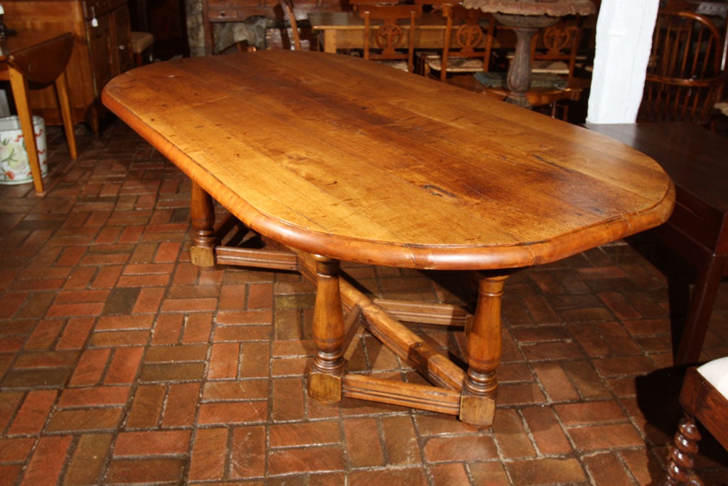 French Provincial French Cherry Manor House Table For Sale