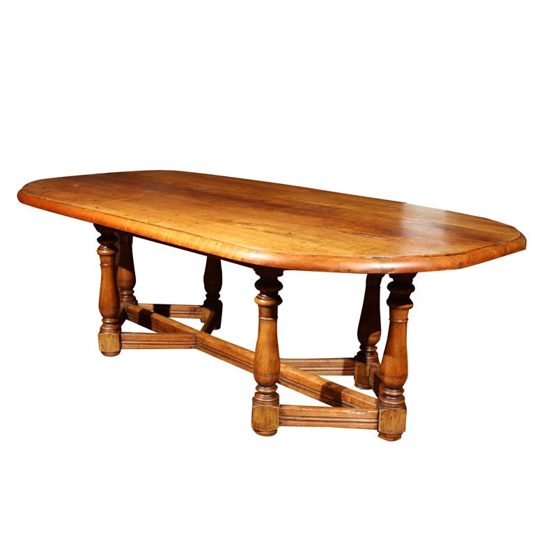 French Cherry Manor House Table For Sale