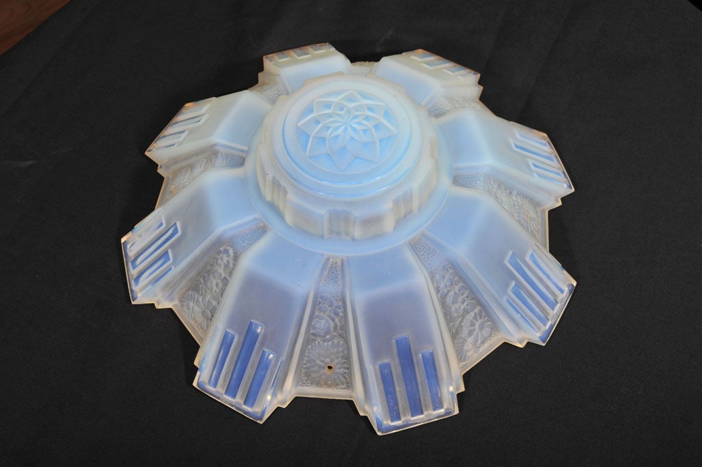 Art Deco Opalescent Glass Ceiling Fixture 1