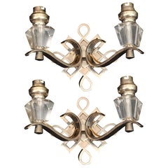 Coppia di lampade da parete Leleu Art Deco