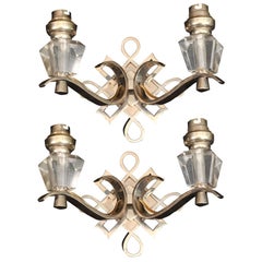 Vintage Leleu Art Deco Pair of Wall Sconces