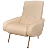 High backed European lounge chair in Holly Hunt leather