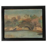 Small Modern Oil Painting of Central Park
