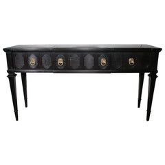 Ebonized Sideboard / Console With Black Marble Inserts