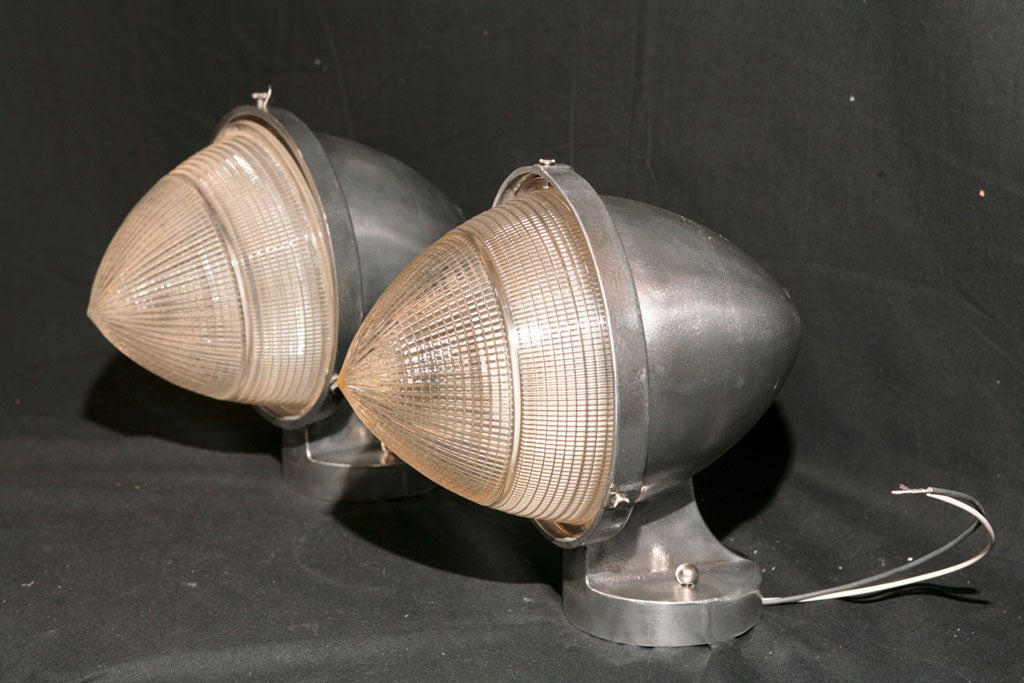 Pair Unusual Holophane Wall Lights