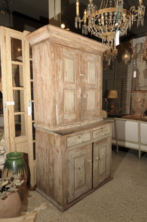 Late 17thc. -Early 18th c. Painted Spanish Cabinet