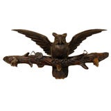c 1900 Black Forest Owl Key Hook
