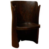 19th C Rare English Pine Dug Out Chair