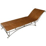  CANE  & IRON  CHAISE  LONGUE