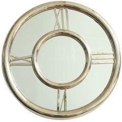 Polished Chrome "Clock" Mirror, France