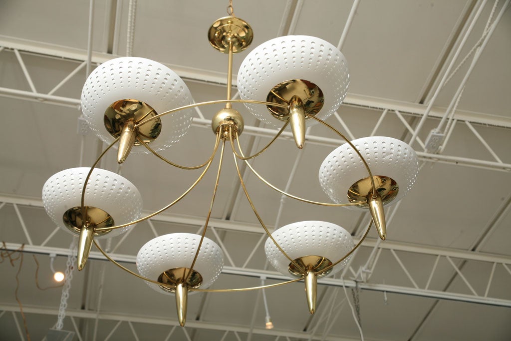 Monumental American Modern Six-Light Chandelier In Excellent Condition In Hollywood, FL