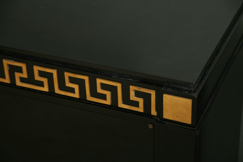 Mid-20th Century An Andre Arbus Bronze Mounted and Ebonised 2 Door Credenza
