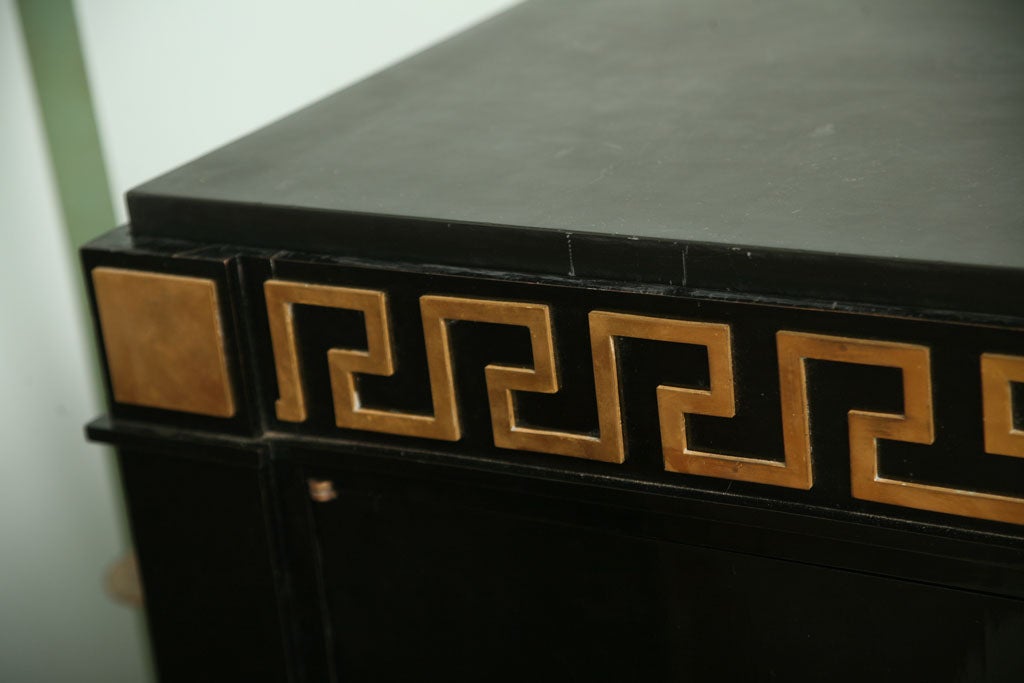 An Andre Arbus Bronze Mounted and Ebonised 2 Door Credenza 2