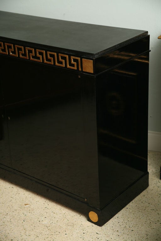 An Andre Arbus Bronze Mounted and Ebonised 2 Door Credenza 3