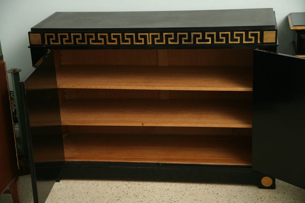 An Andre Arbus Bronze Mounted and Ebonised 2 Door Credenza 5