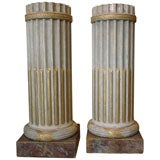 Pair of Painted and Parcel Gilt Pedestals