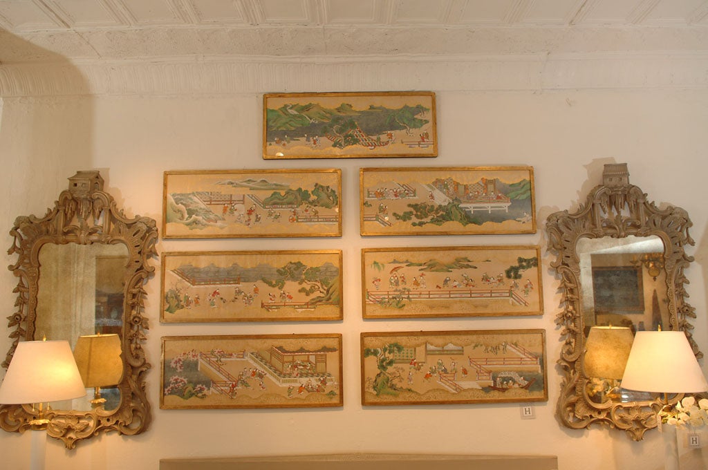 Set of 19th Century Framed Japanese Scrolls