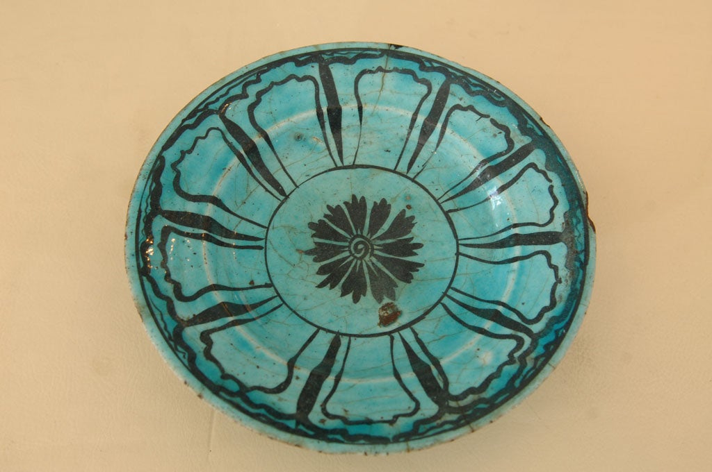 Persian Blue Glazed Plate 4