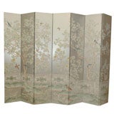 Hand-painted 14-panel Chinoiserie Screen