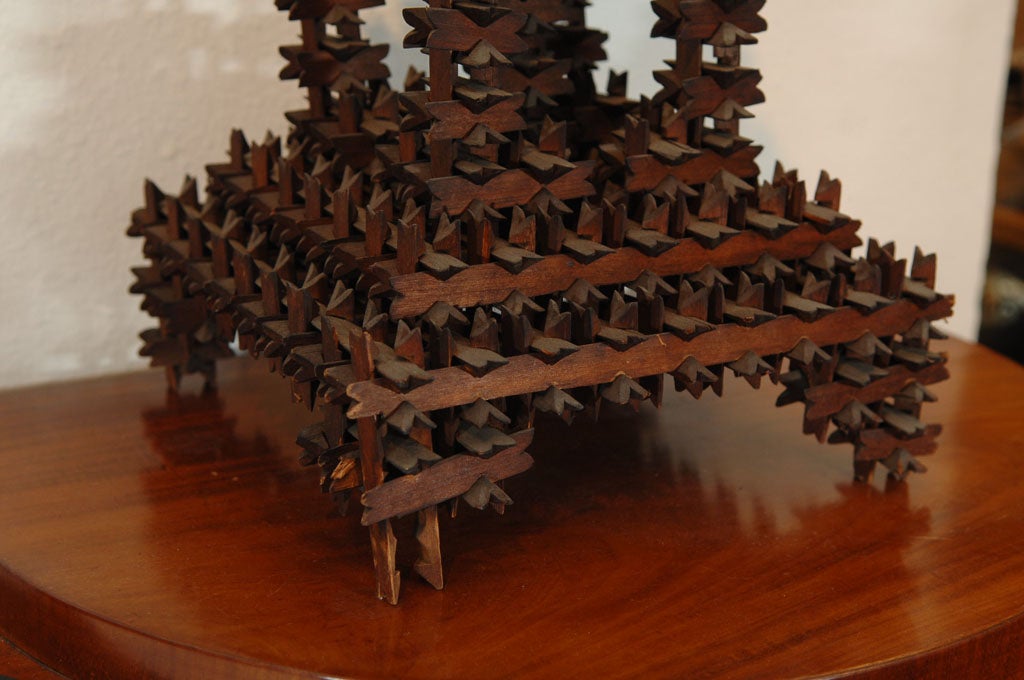 Wooden Tramp Art Sculpture For Sale at 1stdibs