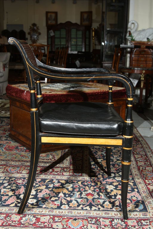 Wood Pair of Regency style armchairs
