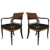 Pair of Regency style armchairs
