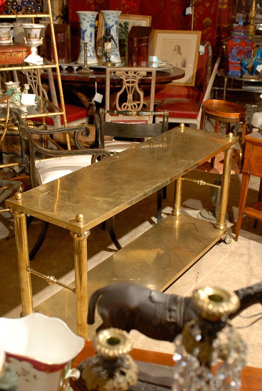MID CENTURY NEOCLASSICAL BRASS ETAGERE