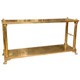 MID CENTURY NEOCLASSICAL BRASS ETAGERE