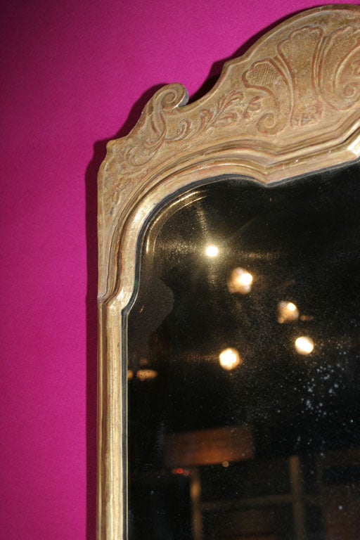 Early 18th Century George I Carved Gesso and Giltwood Mirror. English, Circa 1720 For Sale