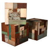 Vintage Wood Patchwork Cubes