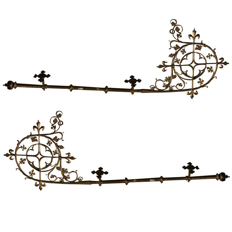 Architectural Gothic Curtain Rods For Sale