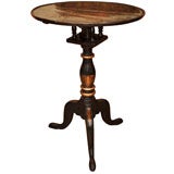 Antique English, George III. style green japanned tea table Ca. 1840