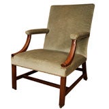 English, George III. mahogany library chair