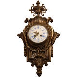 French Bronze Wall Clock.