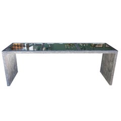 Driftwood Table with Antiqued Glass
