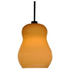 Mid-Century Murano Glass and Stainless Steel Pendant Lamp