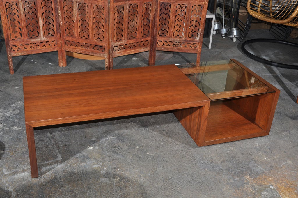 A Walnut Cantilevered Coffee Table