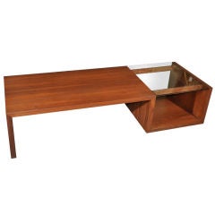 A Walnut Cantilevered Coffee Table