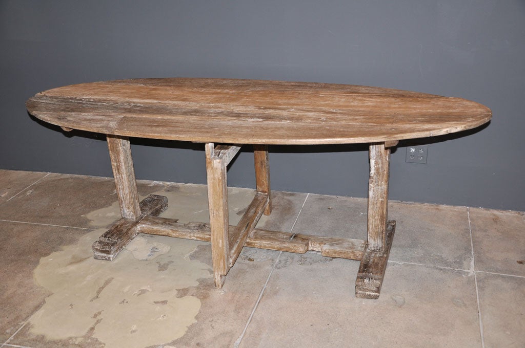 FRENCH OAK OVAL GATE-LEG TABLE  ca 1820