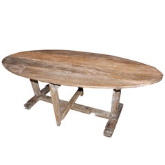 Used FRENCH OAK OVAL GATE-LEG TABLE  ca 1820