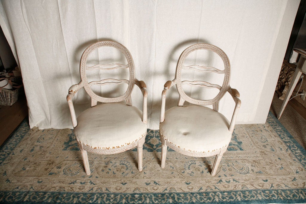 Pair of  Gustavian Chairs Circa 1850