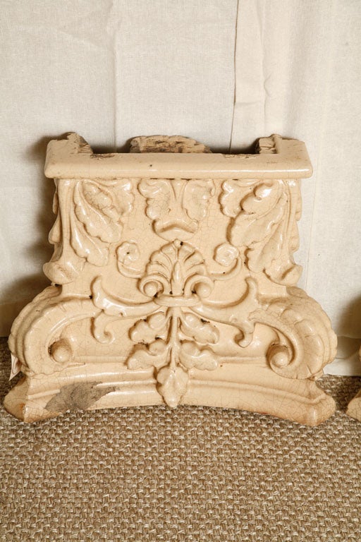 Terra Cotta Column Capitals made by Gladding McBean. Taken from a building in Pasadena, Ca Price Reduced from $650