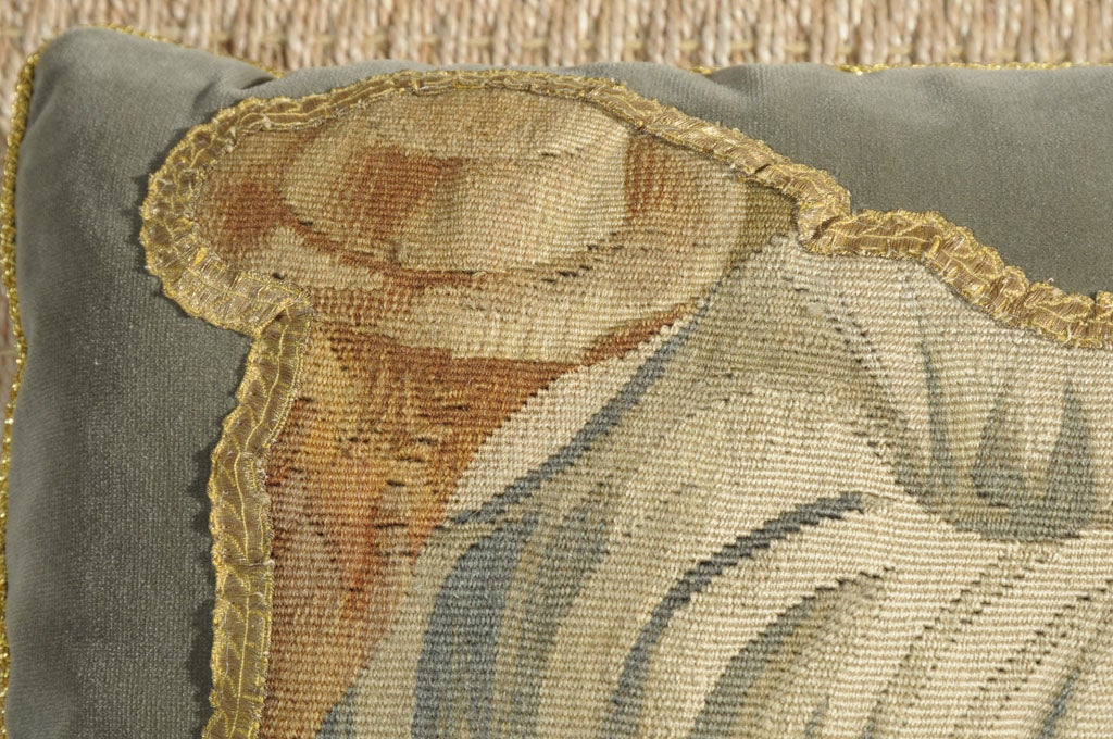 18th Century and Earlier 18th Century Tapestry Lumbar Pillow For Sale